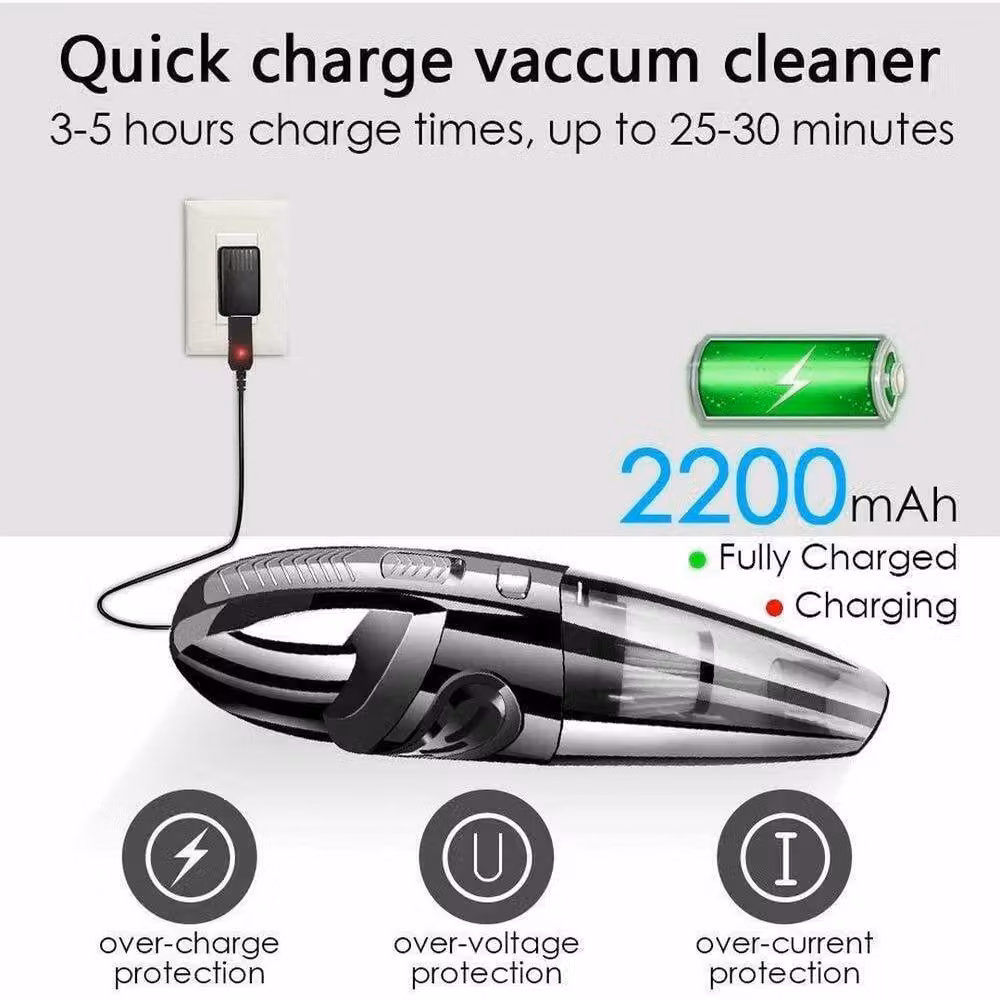 NESTLUNE Cordless Wet and Dry Handheld Car Vacuum Cleaner in Black, H 100 cm x W 15 cm – 2