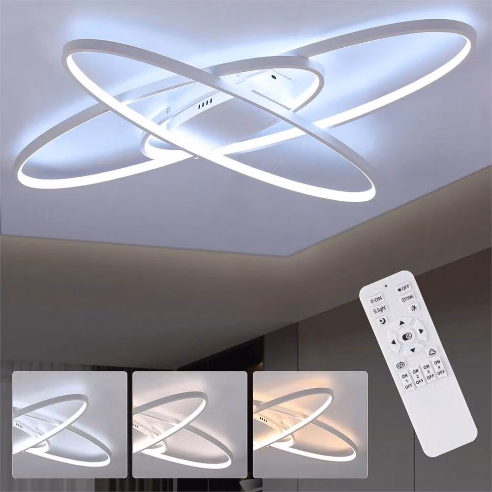 Nordara White Oval LED Ceiling Light with Remote Control and Dimmable Colour Changing Function – 2
