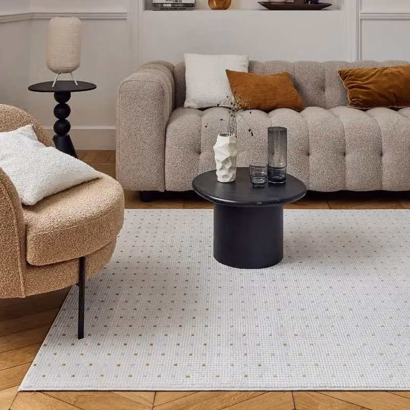 THE RUGS Carmel Modern Gold Dotted Area Rug, W: 120 cm, L: 170 cm – 4
