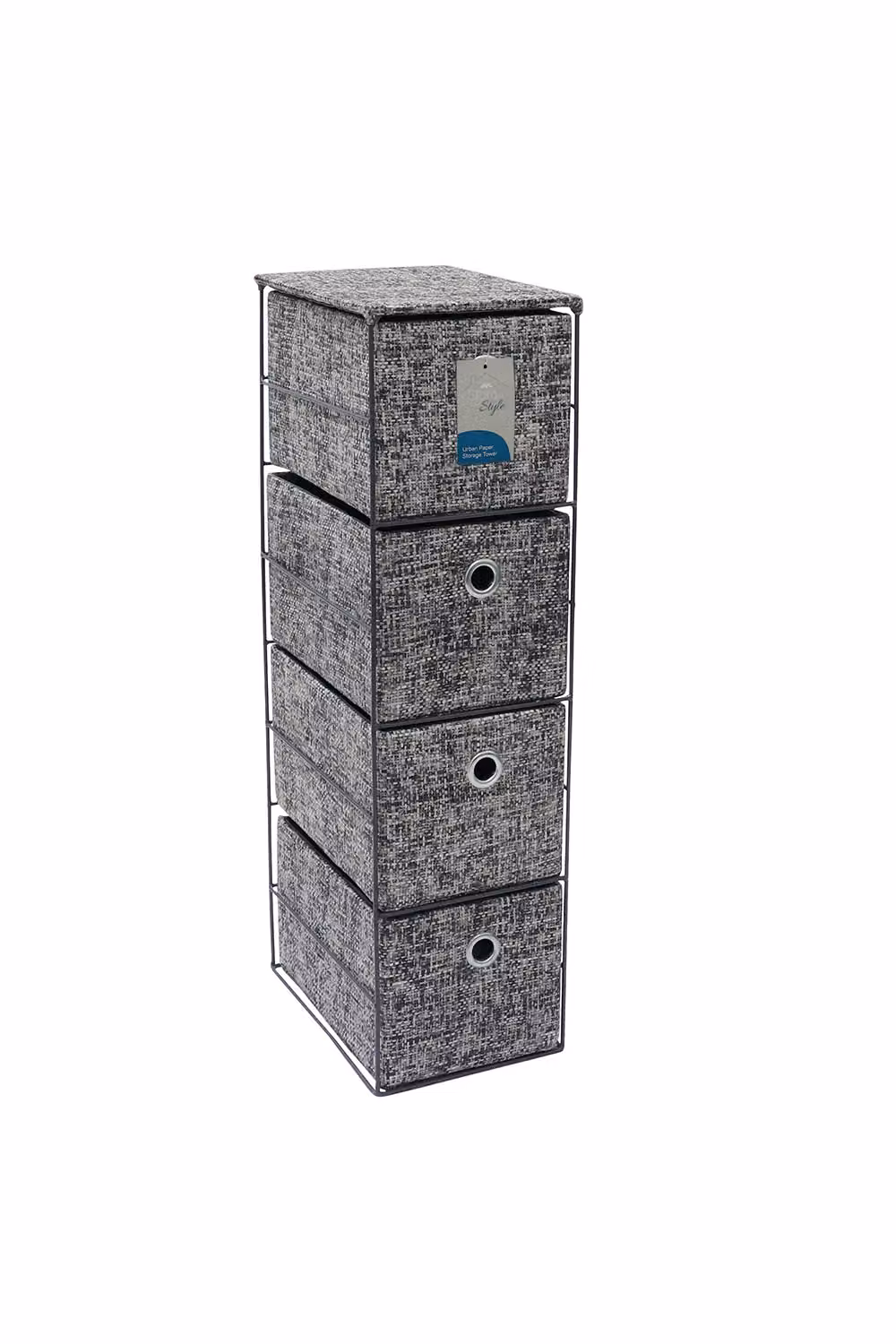 JVL Urban Paper 4 Drawer Storage Unit in Grey – 4