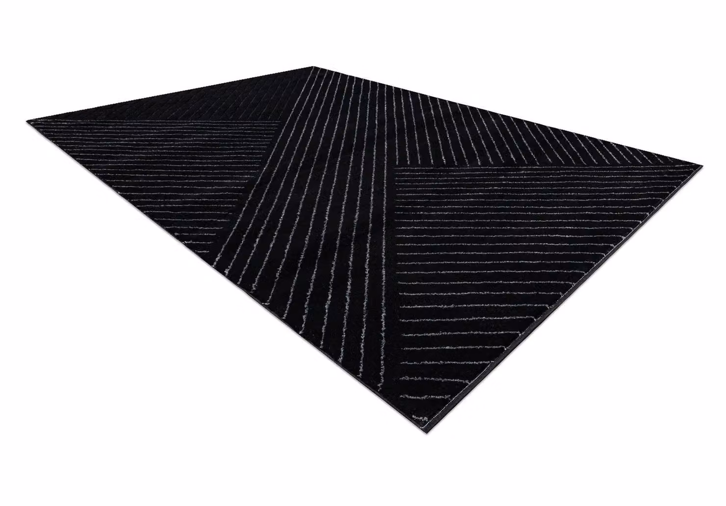 RugsX Emerald Geometric Rug in Black, W: 120 cm, L: 170 cm – 3