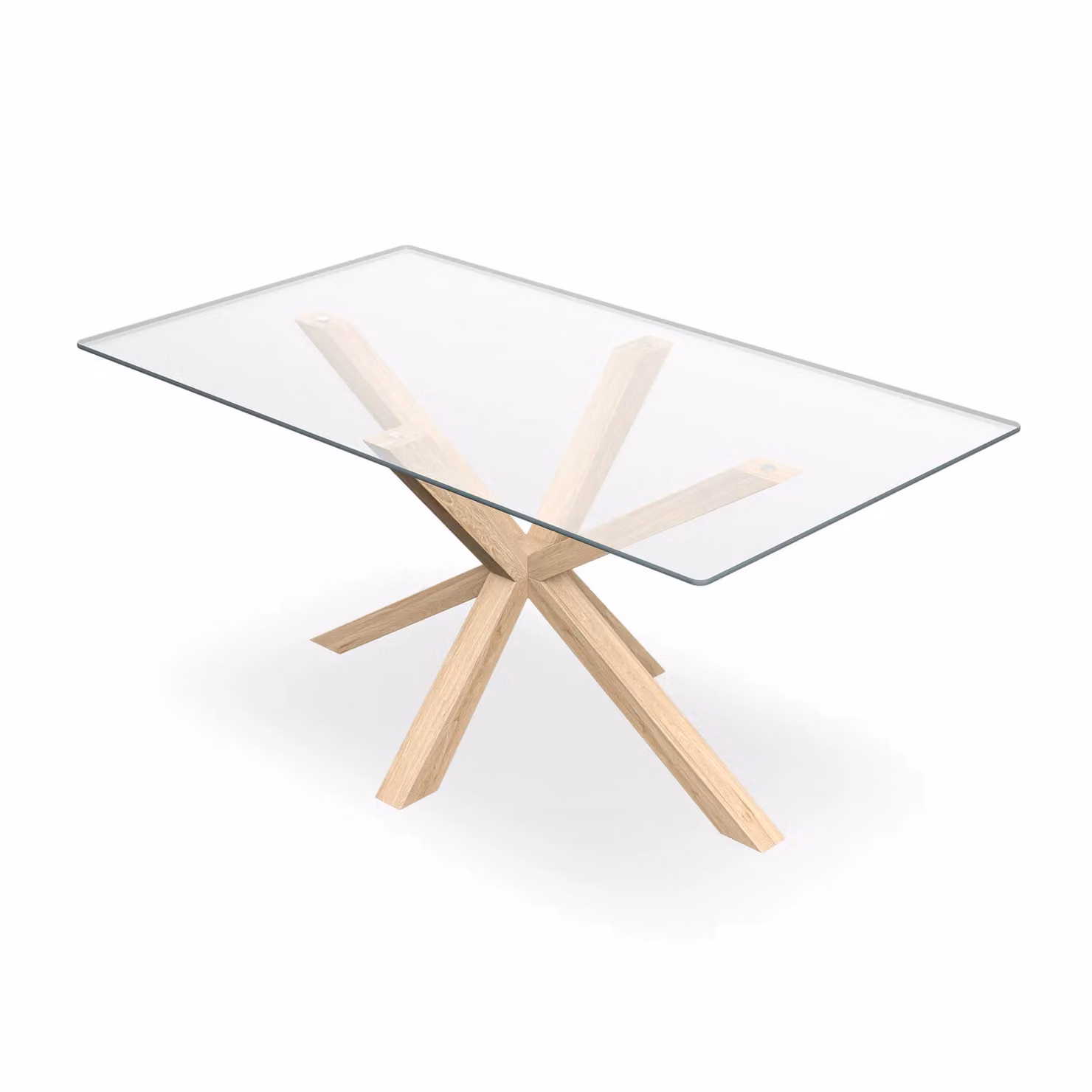 More4Homes Etta Glass Dining Table with Solid Oak Legs and 4 Yellow Nova Velvet Dining Chairs – 2