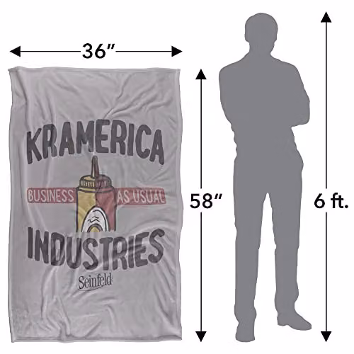 Warner Bros. Seinfeld The Make Your Own Pie Super Soft Fleece Throw Blanket, Grey, W/D/H: 91 x 147 cm – 2