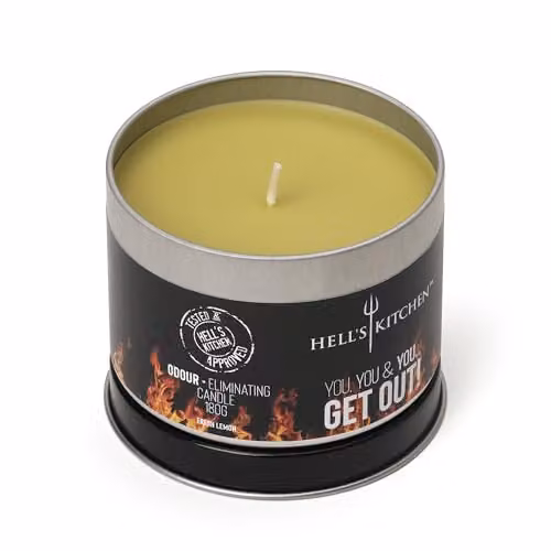Hell's Kitchen Fresh Lemon Scented Tin Candle in Green, 180g – 3
