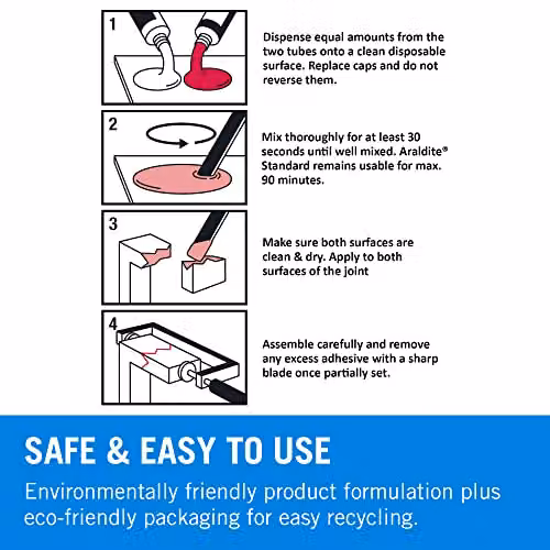 Araldite Standard 2-Part Epoxy Resin Glue, Solvent-Free Multipurpose Adhesive, 15ml – 3