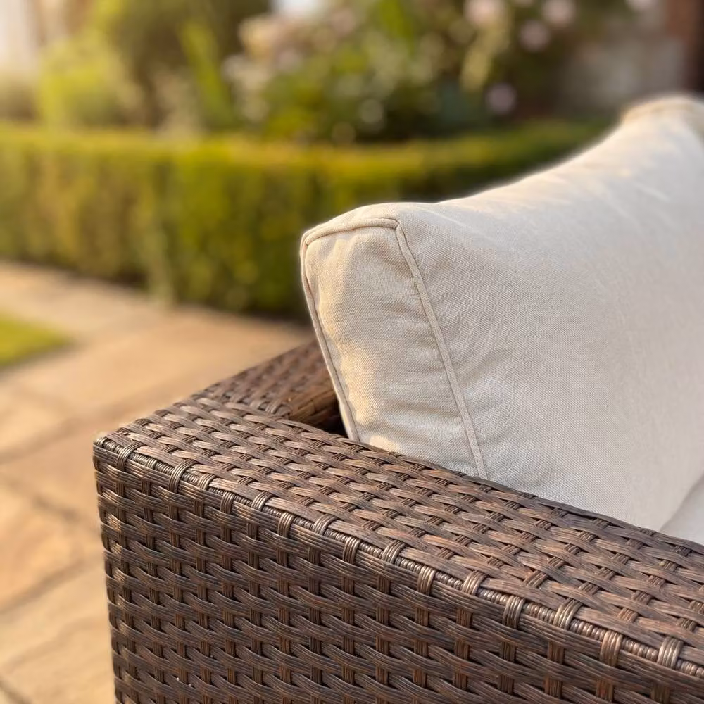 Artemis Home Oliena 7 Seat Modular Rattan L-Shaped Corner Garden Furniture in Brown – 3