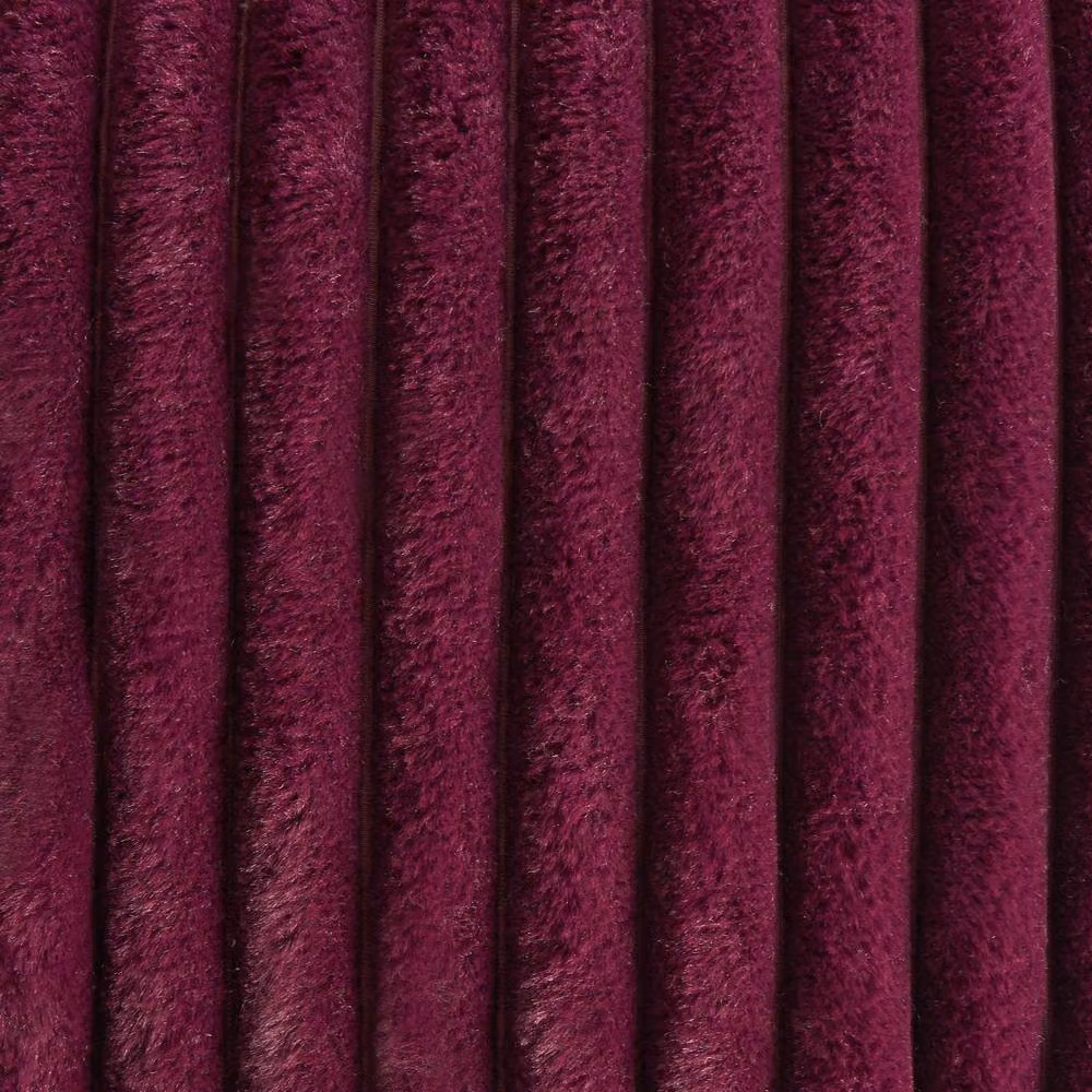 OHS Ribbed Faux Fur Throw Burgundy Super Soft Fluffy Fleece Blanket, W: 200 cm, D: 240 cm – 4