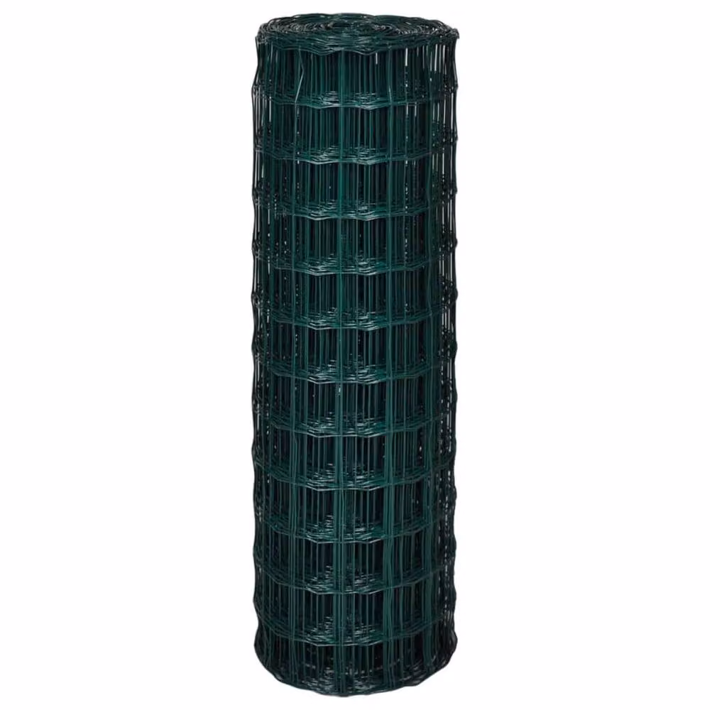 Berkfield Home Euro Fence PVC-Coated Steel Fencing, Green, W: 10 m, H: 1.2 m – 3