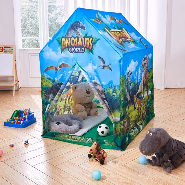 Komore Multicolour Dinosaur Play Tent for Kids in Blue Textile