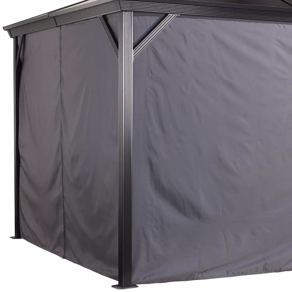 Rowlinsons Grey Polyester Curtains for Sojag Verona Gazebo, W: 300 cm, H: 195.99 cm – 3