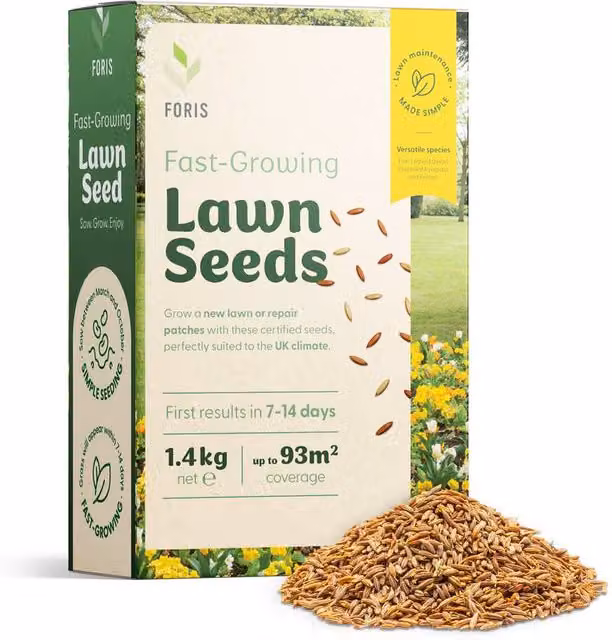 Foris Fast Growing Lawn Seed 1.4kg for Overseeding and Lawn Repair