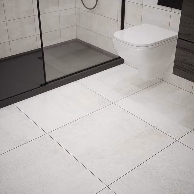 Johnson Tiles Ashlar Grip Weathered White Matt Porcelain Stoneware Floor and Wall Tile Sample