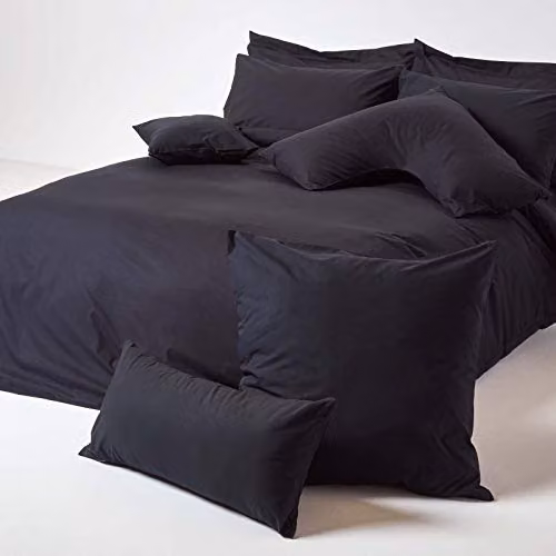 Homescapes Black Egyptian Cotton Oxford Pillowcase, 200 Thread Count Percale – 3