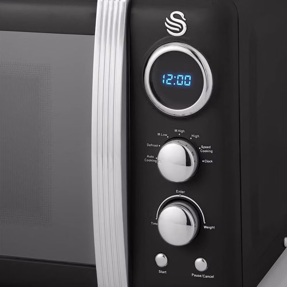 Swan 800W Solo Digital Countertop Microwave in Black – 3