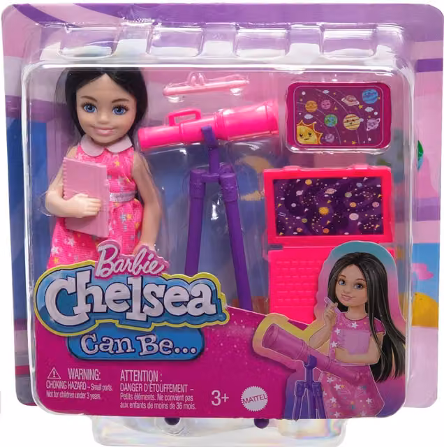 Mattel Barbie Chelsea I Can Be Career Astronomer Doll in Pink, White and Black