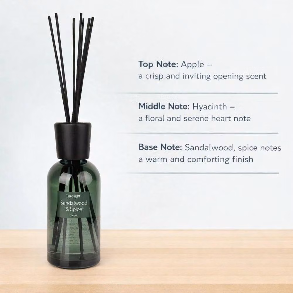 Candlelight Sandalwood & Spice Reed Diffuser, 1000ml, Bottle Green – 2