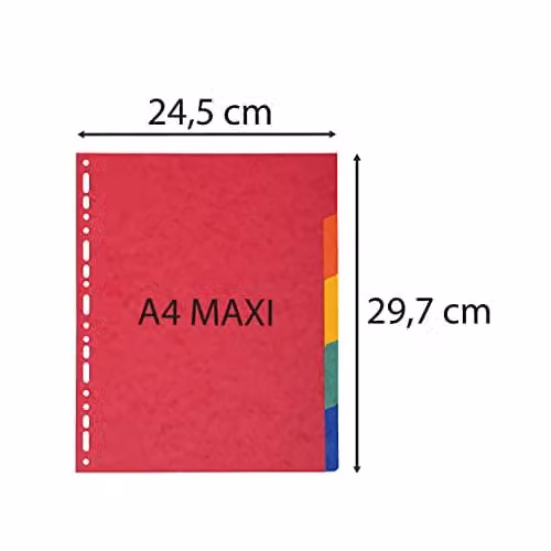 Exacompta Nature Future 5-Part Multi-Coloured Dividers for A4 Documents, Pre-Punched, 225gsm FSC-Certified Paper – 4