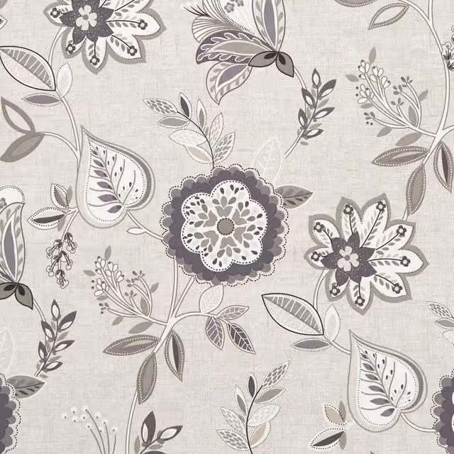 Terrys Octavia Floral Cotton Curtain Fabric in Beige