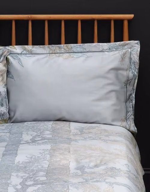 Timorous Beasties Norwegian Wood Floral Cotton Sateen Pillowcases, 2 Pack, Light Grey Mix