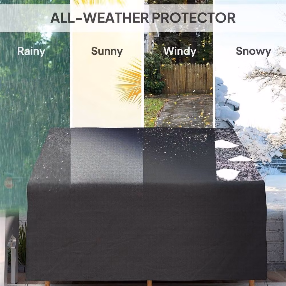 SPETLEK Black Water-Repellent Rain Cover for Garden Sofa and Chairs, W/D/H: 140 x 84 x 56/94 cm – 4