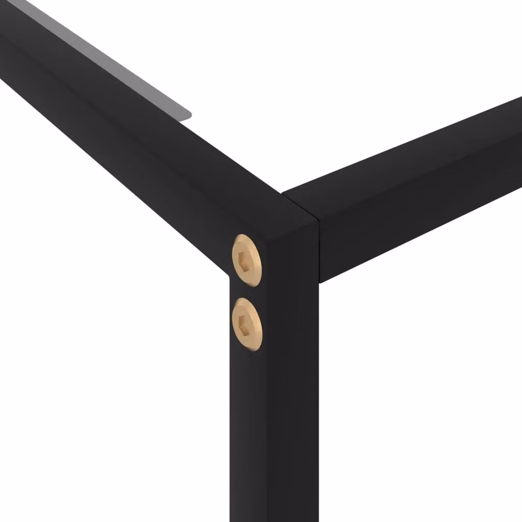 Berkfield Home Modern Rectangular Console Table in Clear Tempered Glass and Black Metal, W/D/H: 60 x 35 x 75 cm – 3