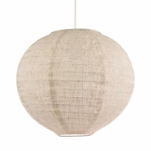Happy Homewares Modern Sphere Fabric Pendant Lighting Shade in Beige, Diameter: 30 cm