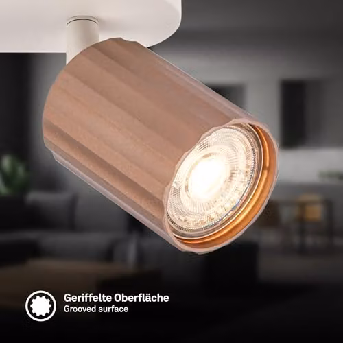 Briloner Modern Metal Spotbar Ceiling Light, Adjustable GU10 Spotlight in Brown – 4