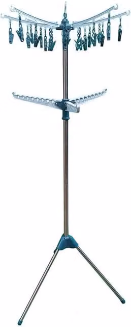 EONLION 2 Tier Rotary Clothes Hanging Rack Airer in Blue, H 160 x W 50 x D 50 cm – 1