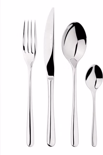 Glim & Glam Sphere 24-Piece Polished Stainless Steel 18/8 Cutlery Set in Silver