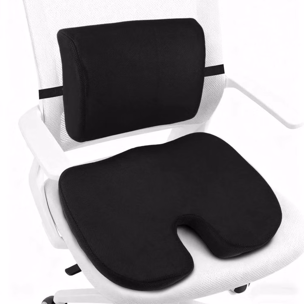 Kelvenix Orthopaedic Memory Foam Back and Seat Support Combo Pillow in Black, U-Shaped Single Size – 5