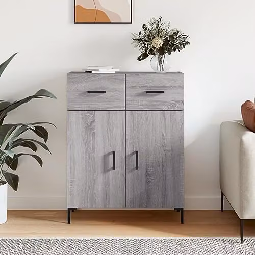 vidaXL Grey Sonoma Sideboard in Engineered Wood W/D/H: 69.5 x 34 x 90 cm – 2