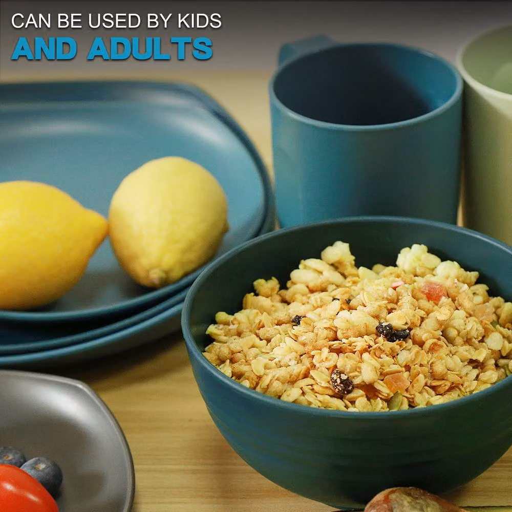 Greentainer Unbreakable Lightweight Plastic Dinnerware Set for 4 in Blue – 7