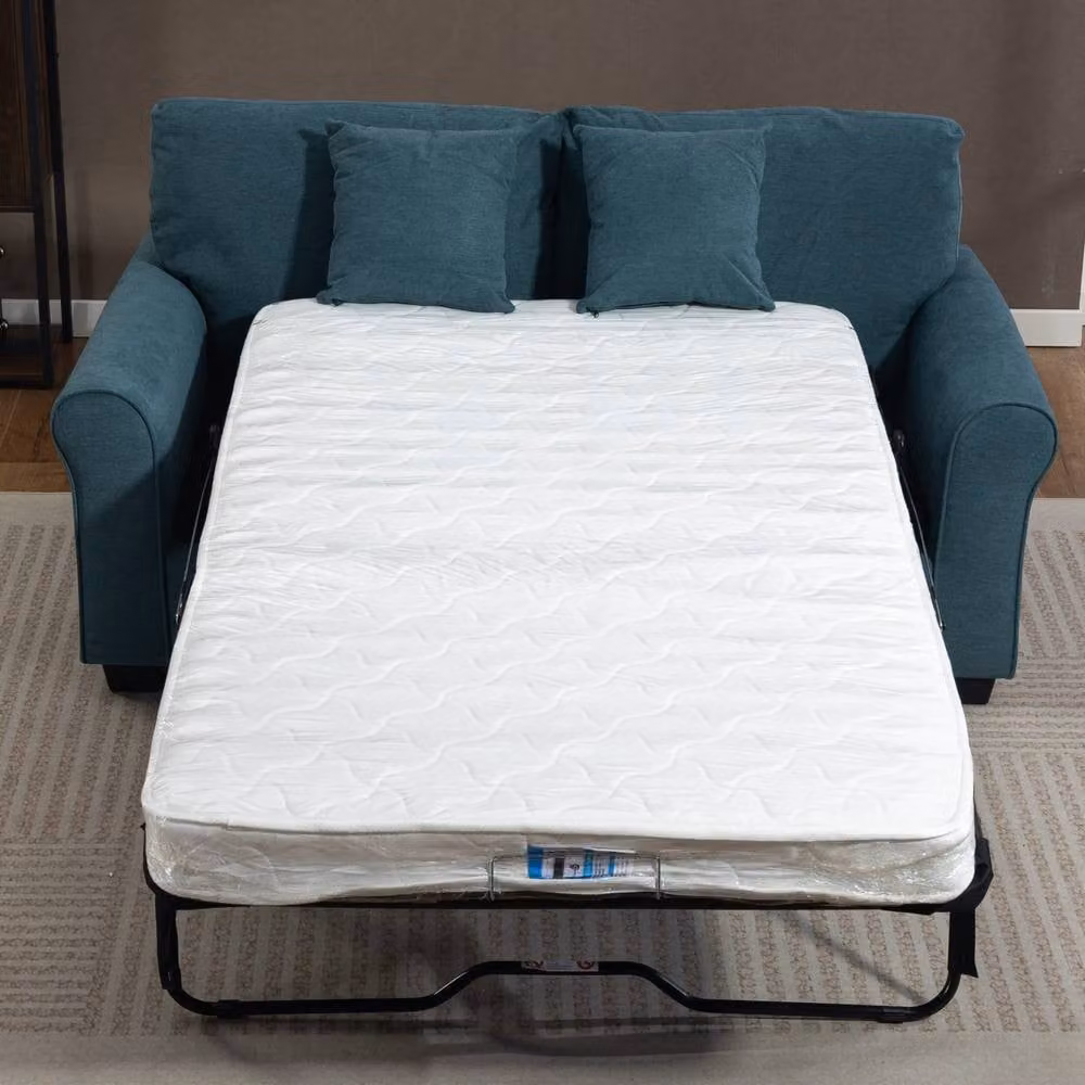 Artemis Home Lewiston 3 Seater Fabric Pull Out Sofabed in Petrol Blue – 1