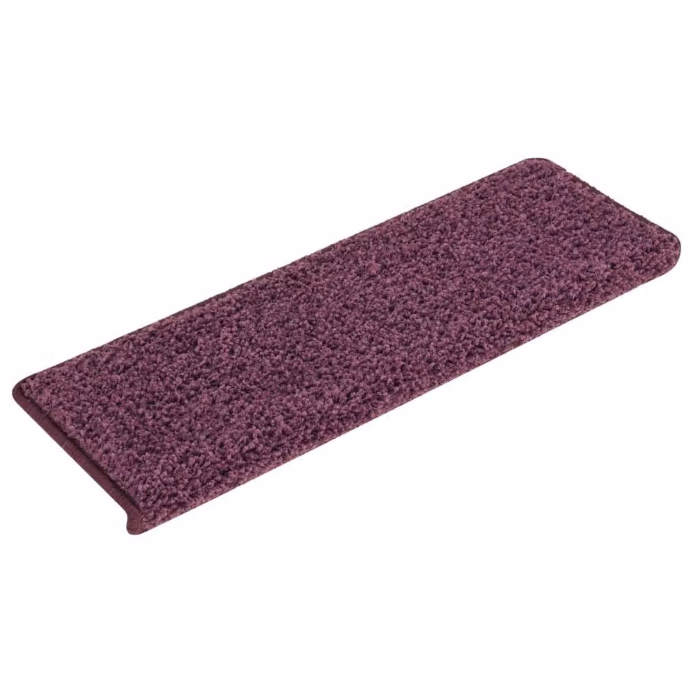 Berkfield Home Decorative Carpet Stair Treads, 15 Pieces, Dark Purple, W: 65 cm, D: 21 cm, H: 4 cm – 3