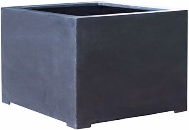 Primrose Black and Grey Polystone Rectangular Outdoor Planter Tub