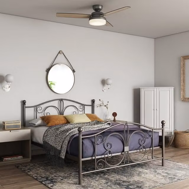 Dorel Home Bombay Metal Bed in Bronze, W/D/H: 140 x 200 cm
