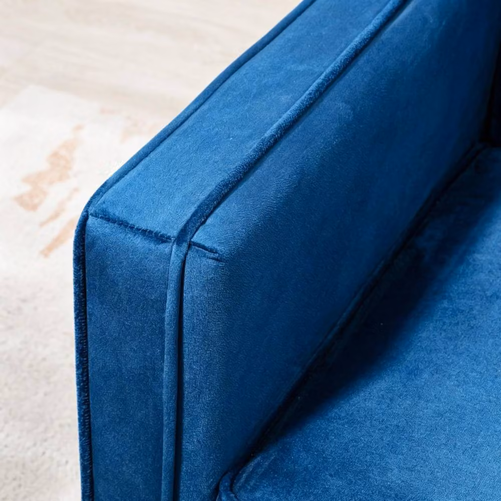 STILVORA 3-Seater Blue Fabric Sofa Bed with Split Reclining Back and Adjustable Headrests – 8