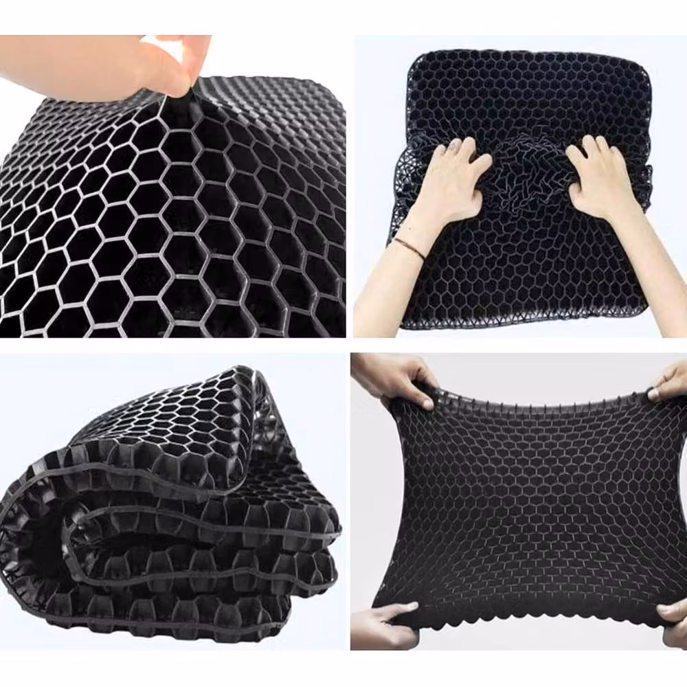 SPETLEK Honeycomb Breathable Gel Seat Cushion, Black, W: 100 cm, D: 100 cm, H: 1 cm – 3