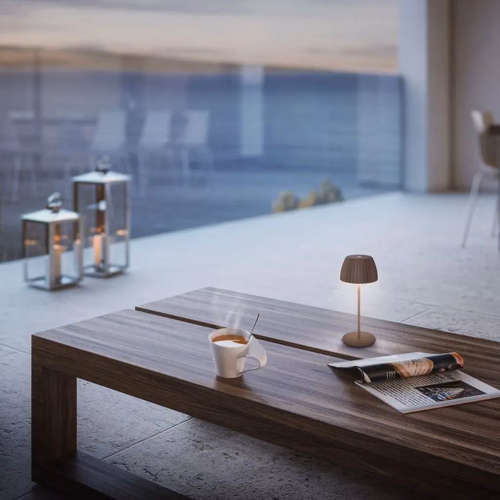 Briloner Riffle Mini Rechargeable LED Table Lamp in Umbra Sand, W/D/H: 8.5 x 8.5 x 20 cm – 5