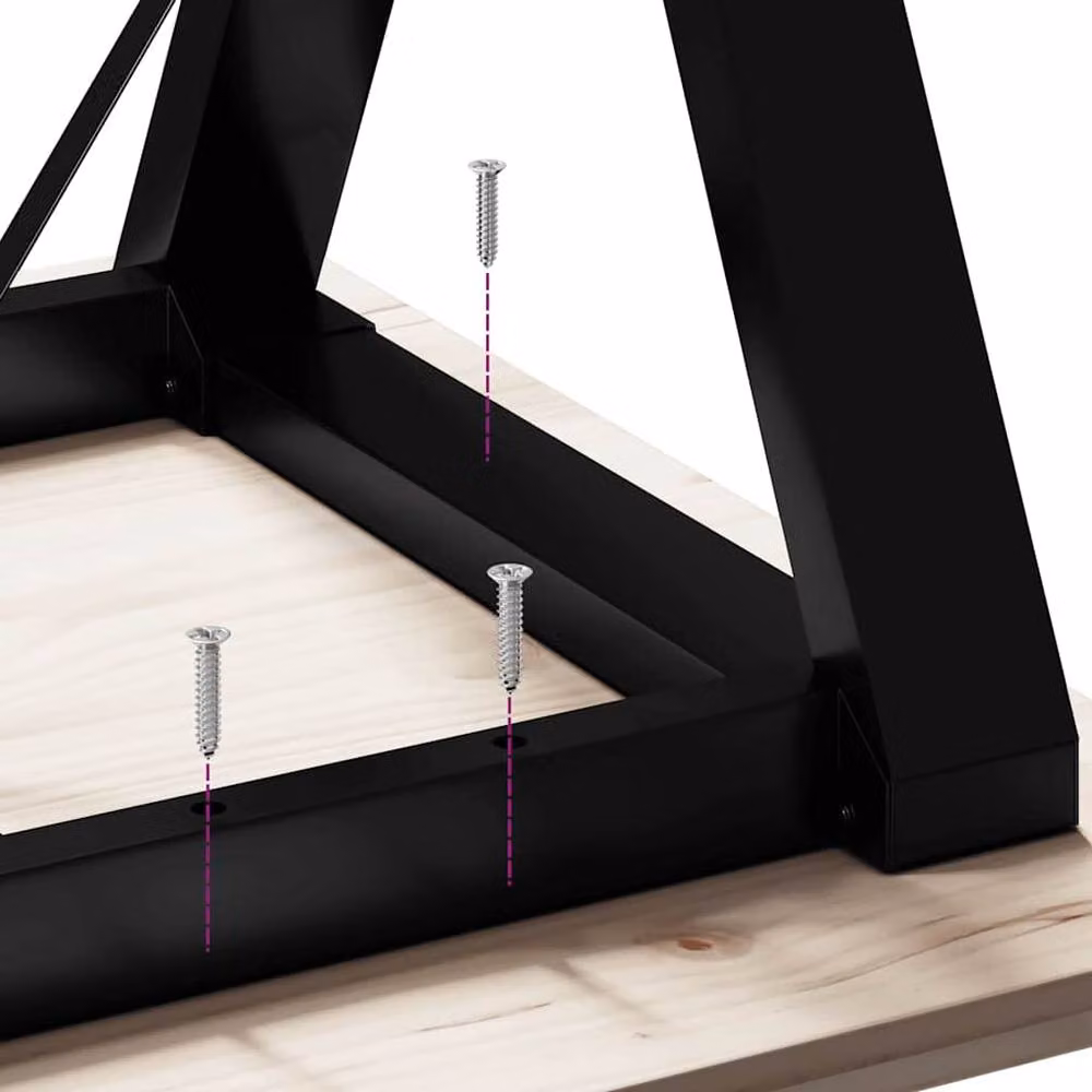 Berkfield Home Y-Frame Dining Table Legs in Black Steel, W/D/H: 60 x 50 x 73 cm – 8