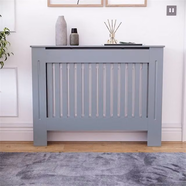 SPETLEK Grey MDF Slatted Cabinet Doors, W: 82 cm, H: 111 cm, D: 19 cm