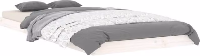 Berkfield Home Beautiful Bed Frame in White Lacquered Solid Pine, W/D/H: 90 x 200 cm