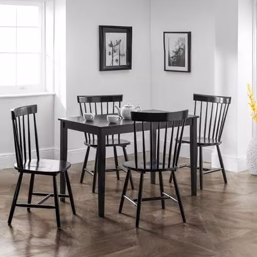 Julian Bowen Hudson Rectangular 4 Seater Dining Table in Black, H74.5 x W114 x D64.5 cm – 2