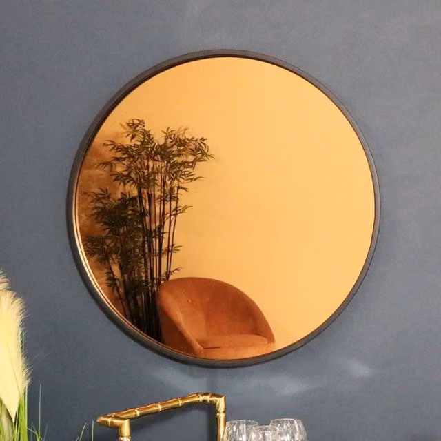 Melody Maison Round Smoked Copper Wall Mirror, Diameter: 80 cm