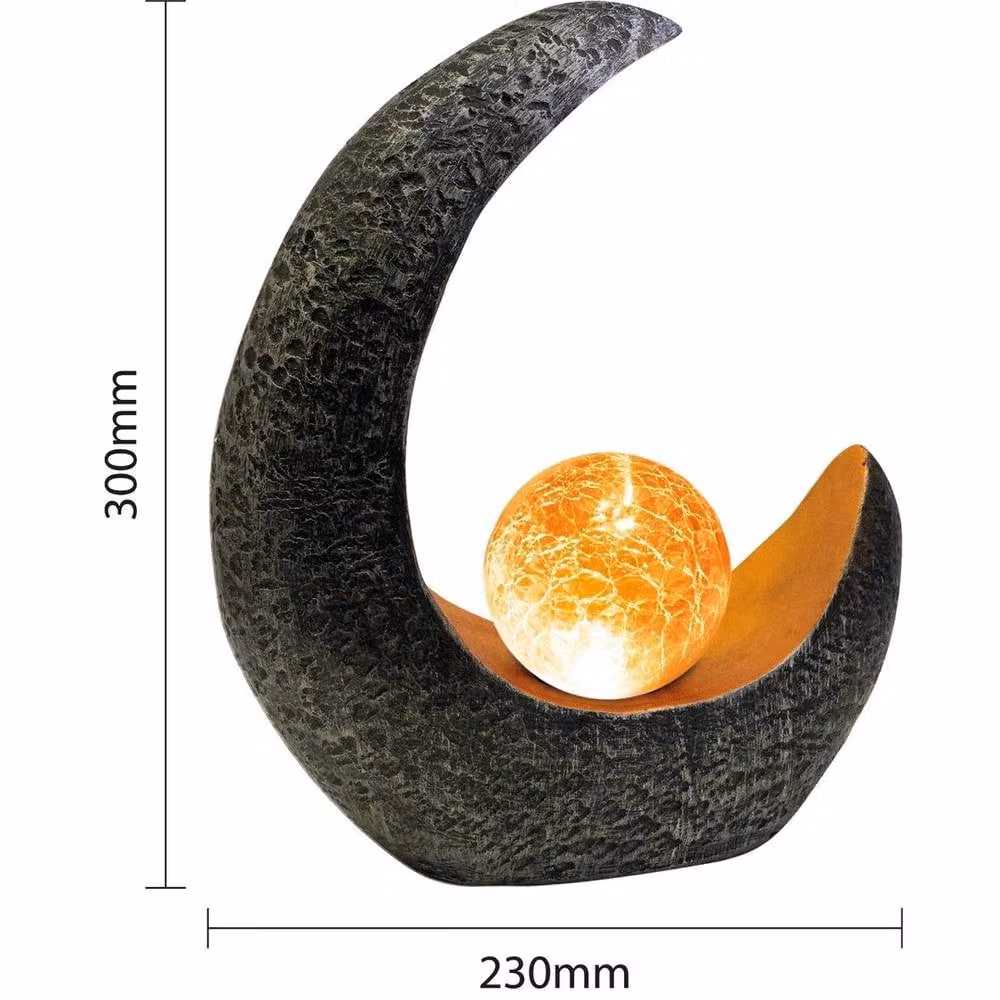 NESTLUNE Solar Powered Black Resin Garden Ornament with Dusk Sensor, H 100 cm x W 15 cm – 3