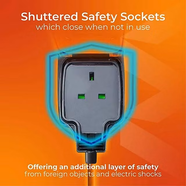 Masterplug Weatherproof Inline Trailing Socket in Grey