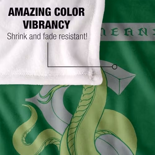 Warner Bros. Harry Potter Slytherin By Any Means Super Soft Fleece Throw Blanket, Green/Multicolour, W/D/H: 91.44 x 147.0 x 0 cm – 3