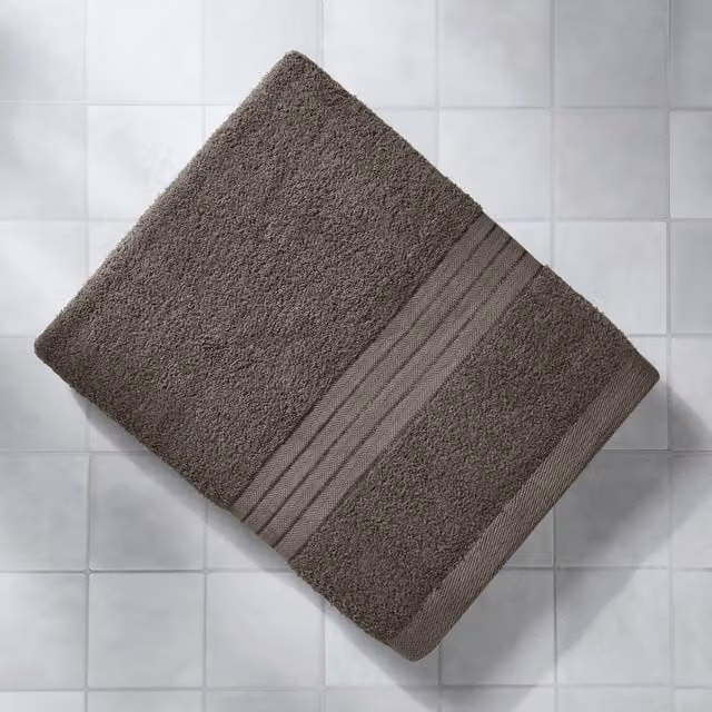 OHS Luxury Fluffy Cotton Bath Towel in Grey