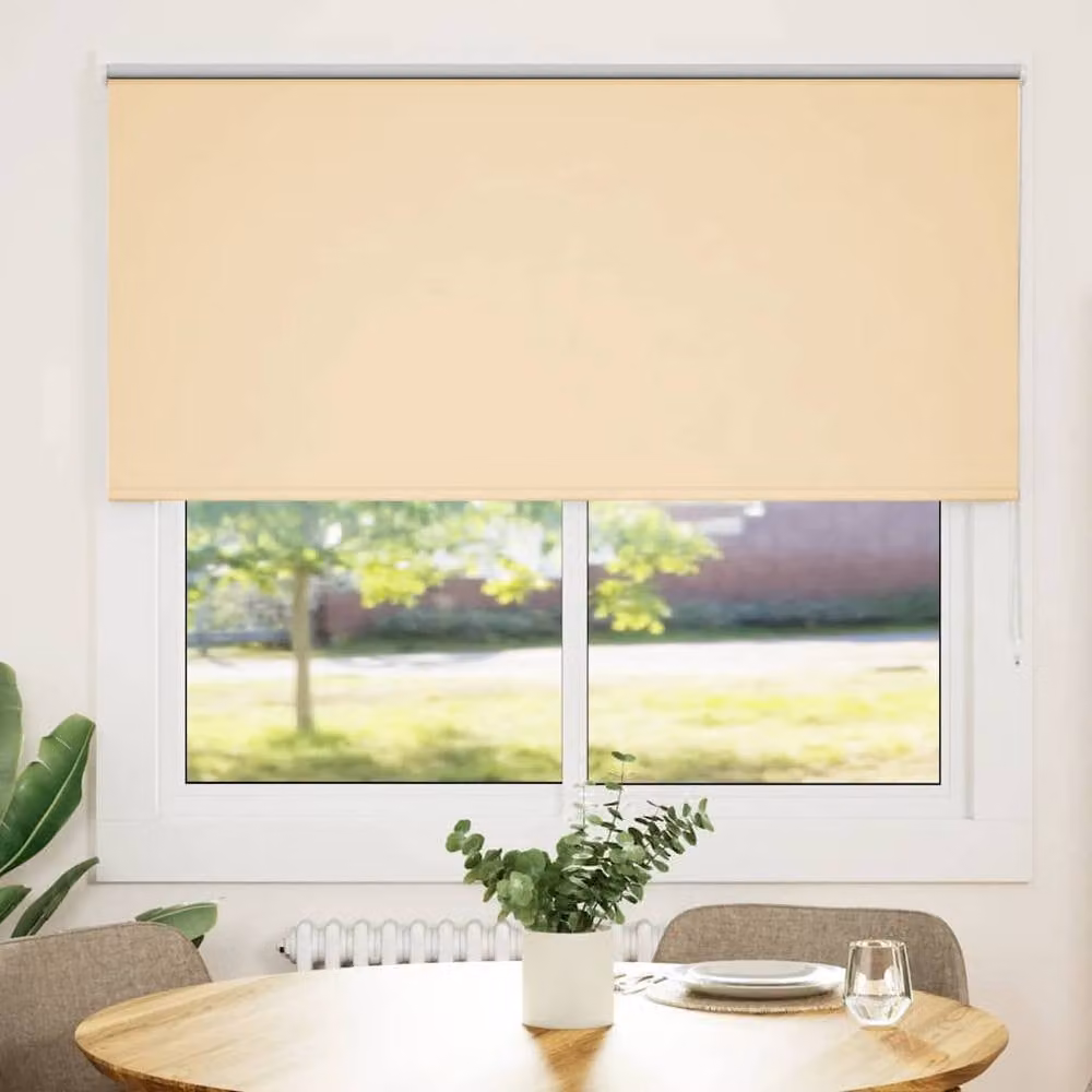 Berkfield Home Blackout Roller Blind in Beige Polyester, W: 165 cm, H: 175 cm