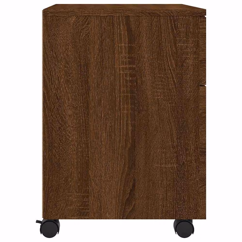 Berkfield Home Mobile File Cabinet in Brown Oak with Castors, W/D/H: 45 x 38 x 54 cm – 4